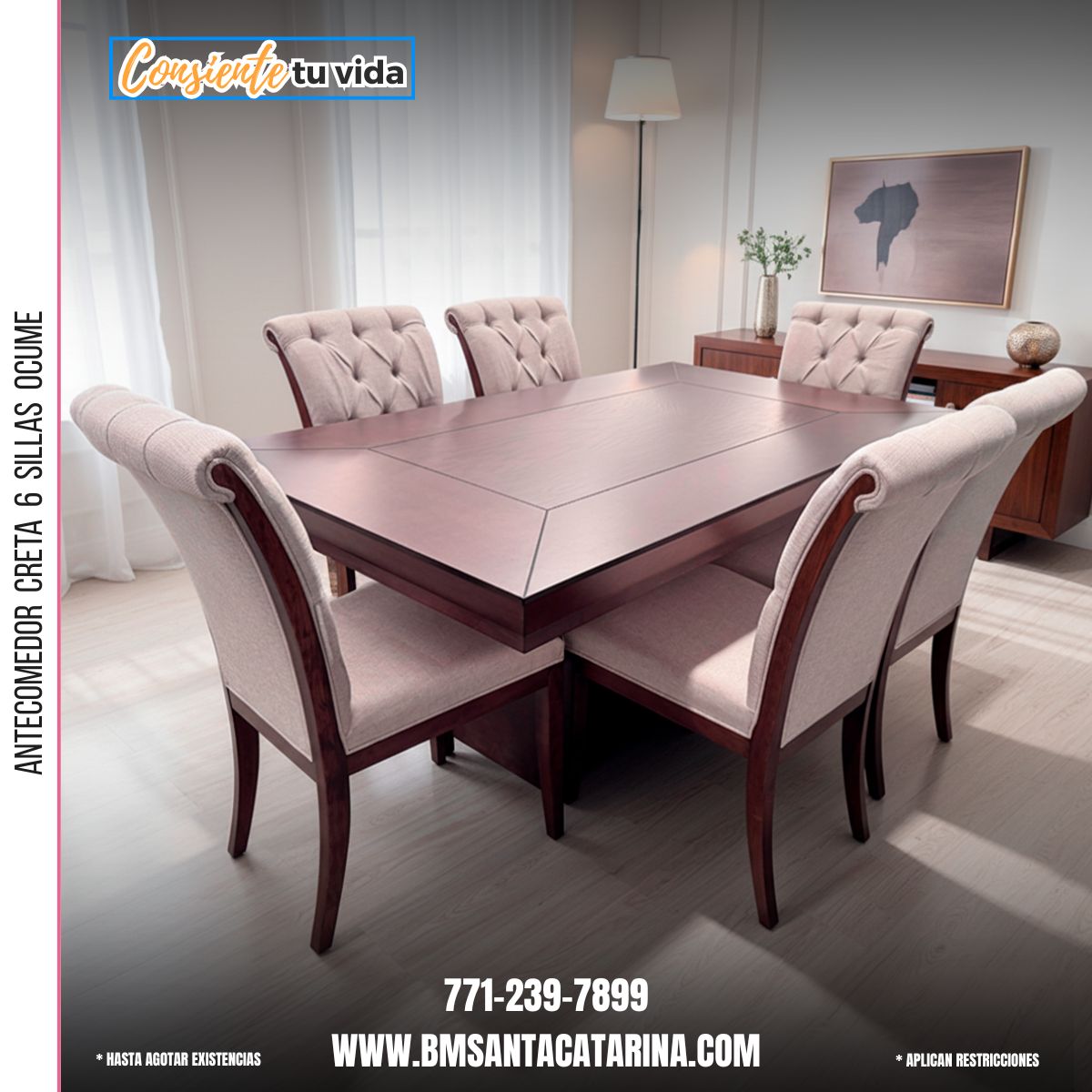 Antecomedor Creta 6 Sillas