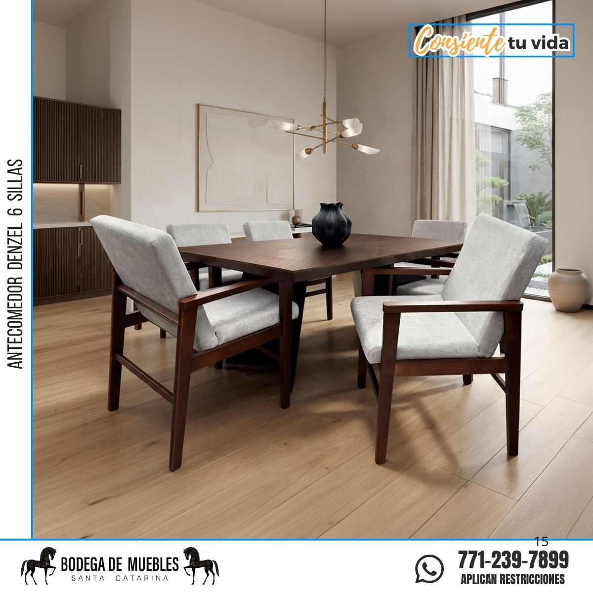 ANTECOMEDOR DENZEL 6 SILLAS
