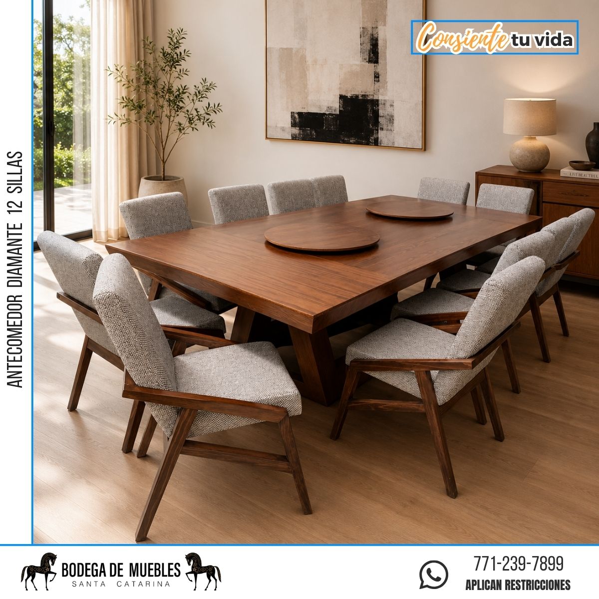 ANTECOMEDOR DIAMANTE 12 SILLAS