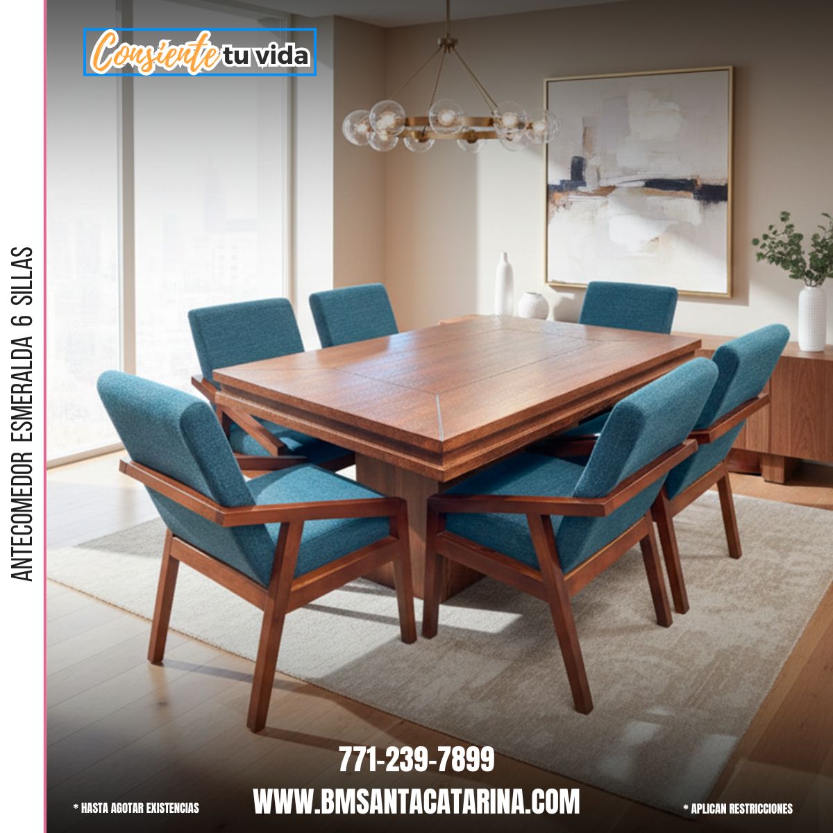 Antecomedor Esmeralda 6 Sillas