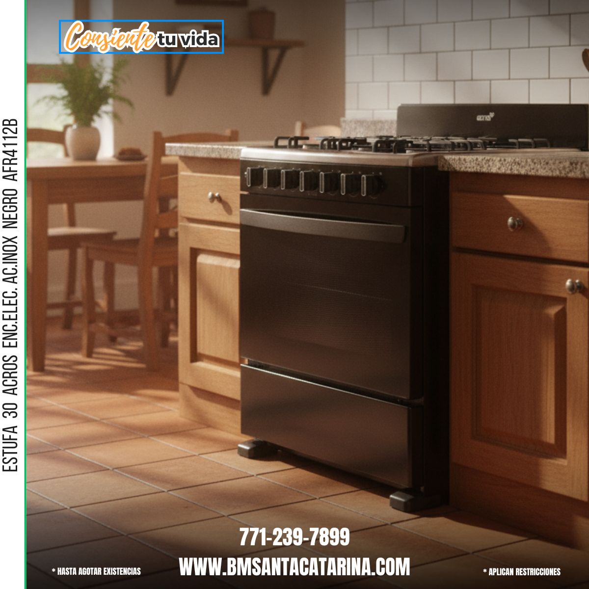 ESTUFA 30 ACROS ENC.ELEC. AC.INOX NEGRO AFR4112B